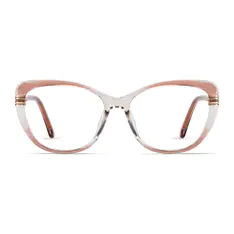 Cat-eye Transparent Brown Eyeglasses